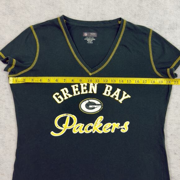 Green Bay Packers Womens Sleepwear V-Neck Shirt NFL Team Apparel Size L - Picture 3 of 8